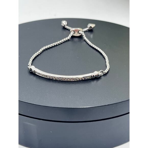 Kendra Scott Ott Bolo Adjustable Sparkling CZ Chain Bracelet in Silver Rhodium - Picture 4 of 7